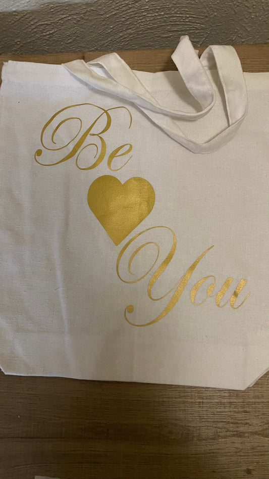 Canvas Tote Bag (Be You /Gold)